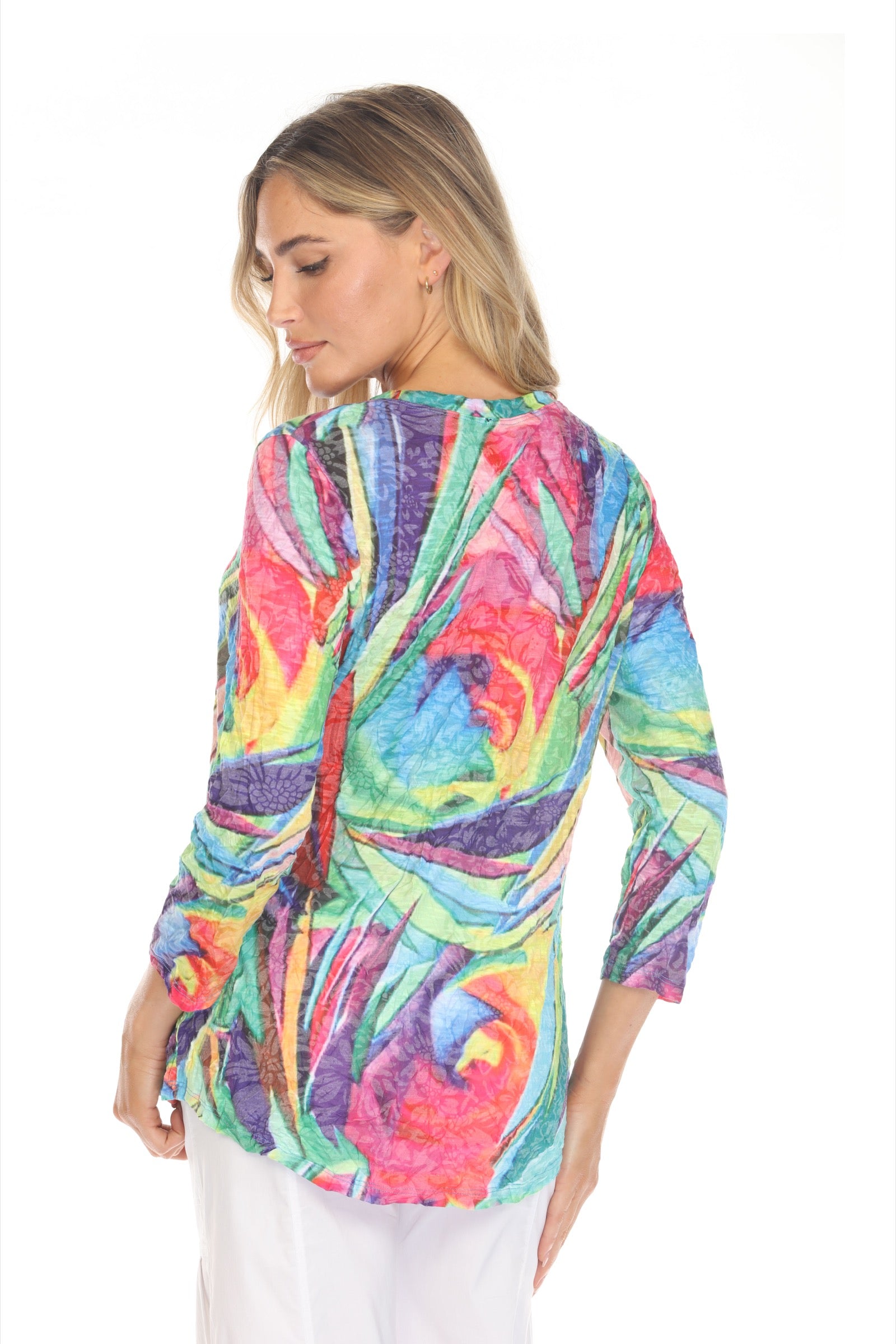 Round-Neck Top - Vibrant Burst - CARINE