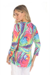 Round-Neck Top - Vibrant Burst - CARINE