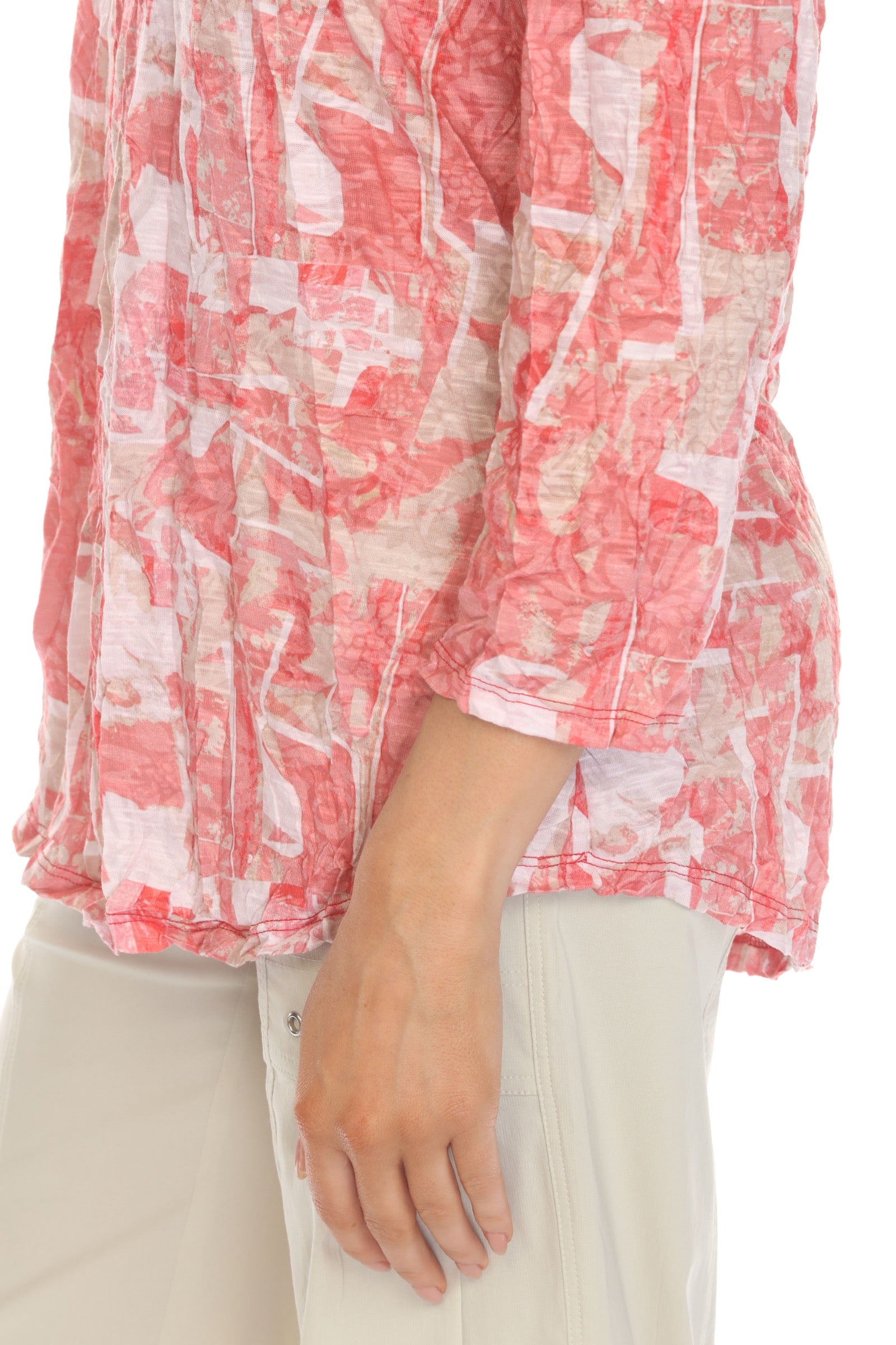 V-Neck Top - Coral Mosaic - CARINE