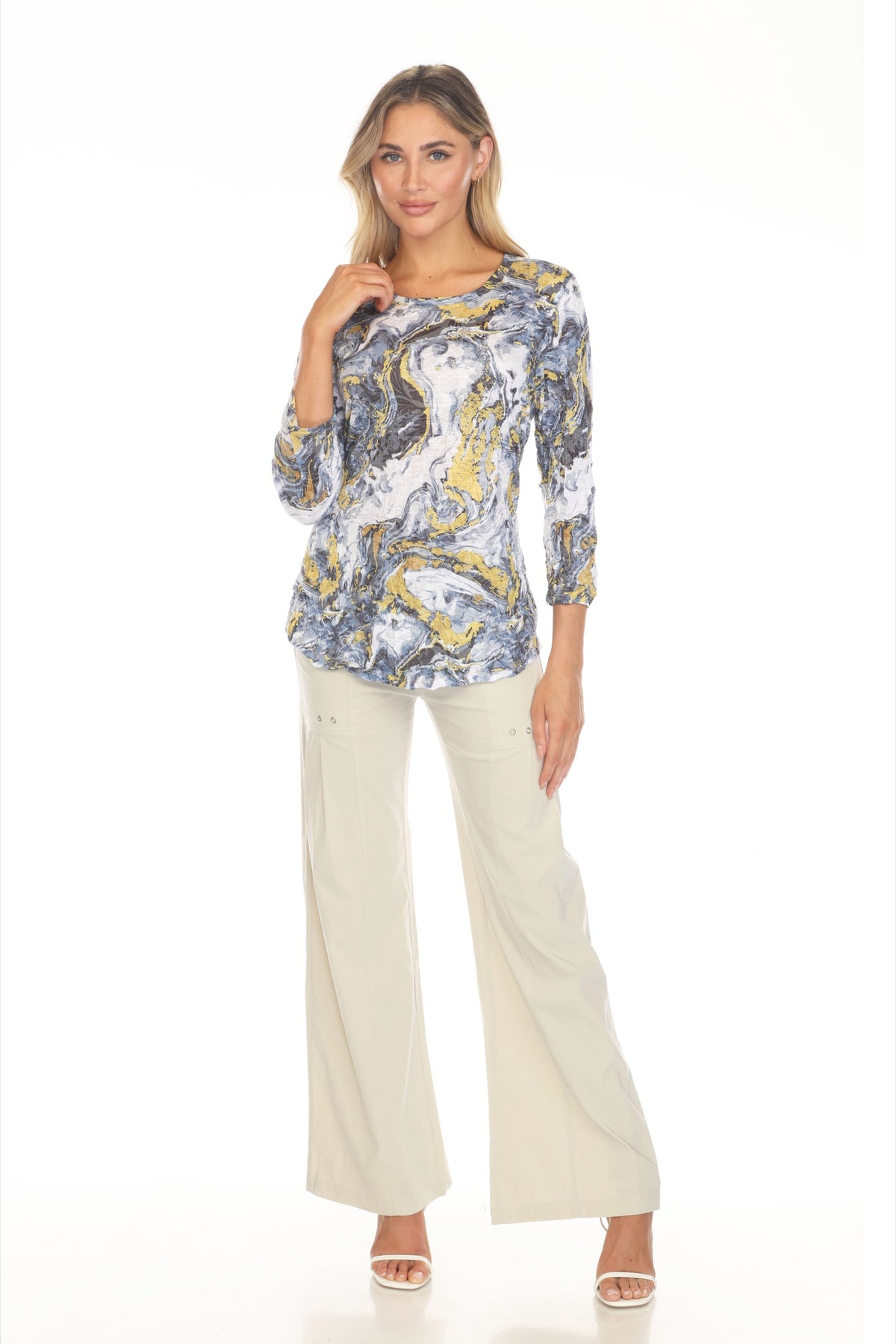 Round-Neck Top - Gold Leaf - CARINE