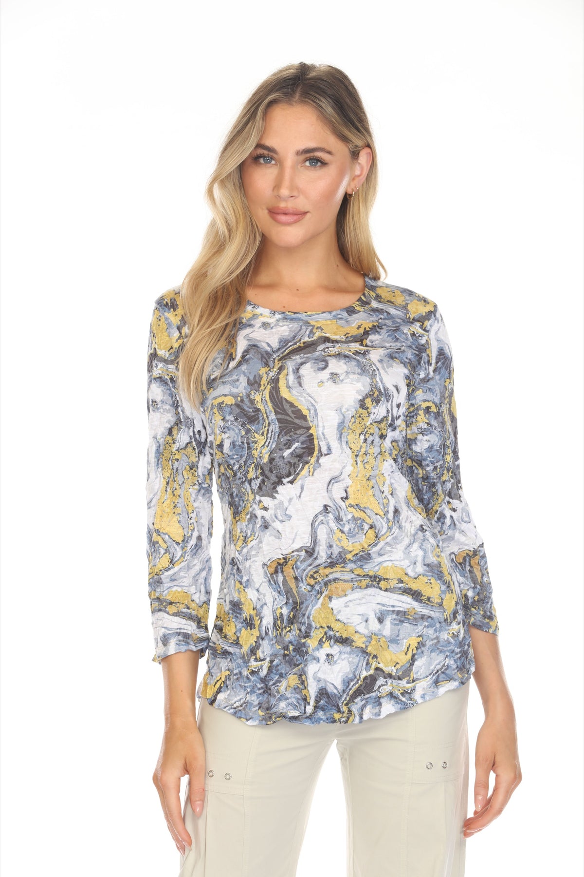 Round-Neck Top - Gold Leaf - CARINE