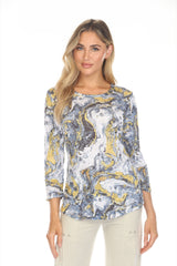 Round-Neck Top - Gold Leaf - CARINE