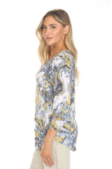 Round-Neck Top - Gold Leaf - CARINE