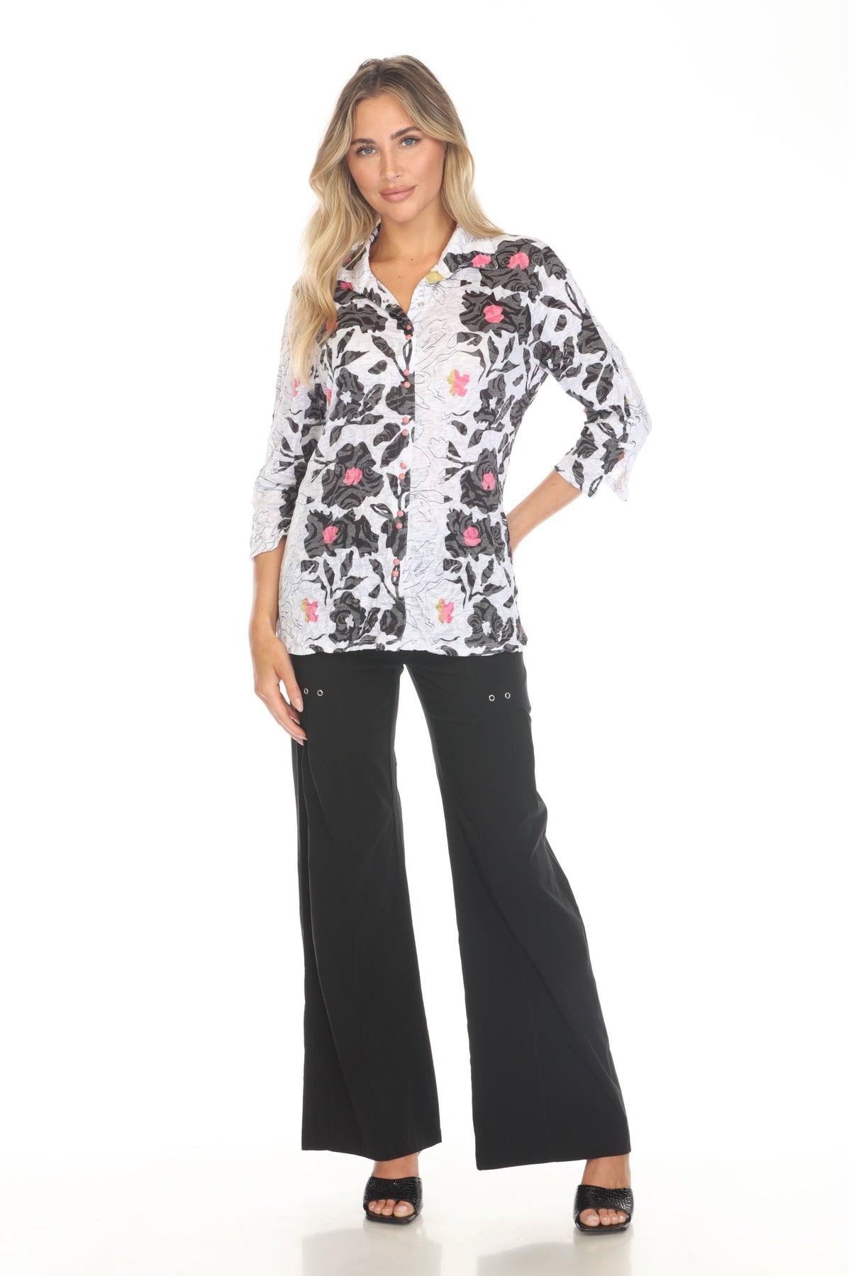 Sabrina Shirt - Noir Bloom - CARINE