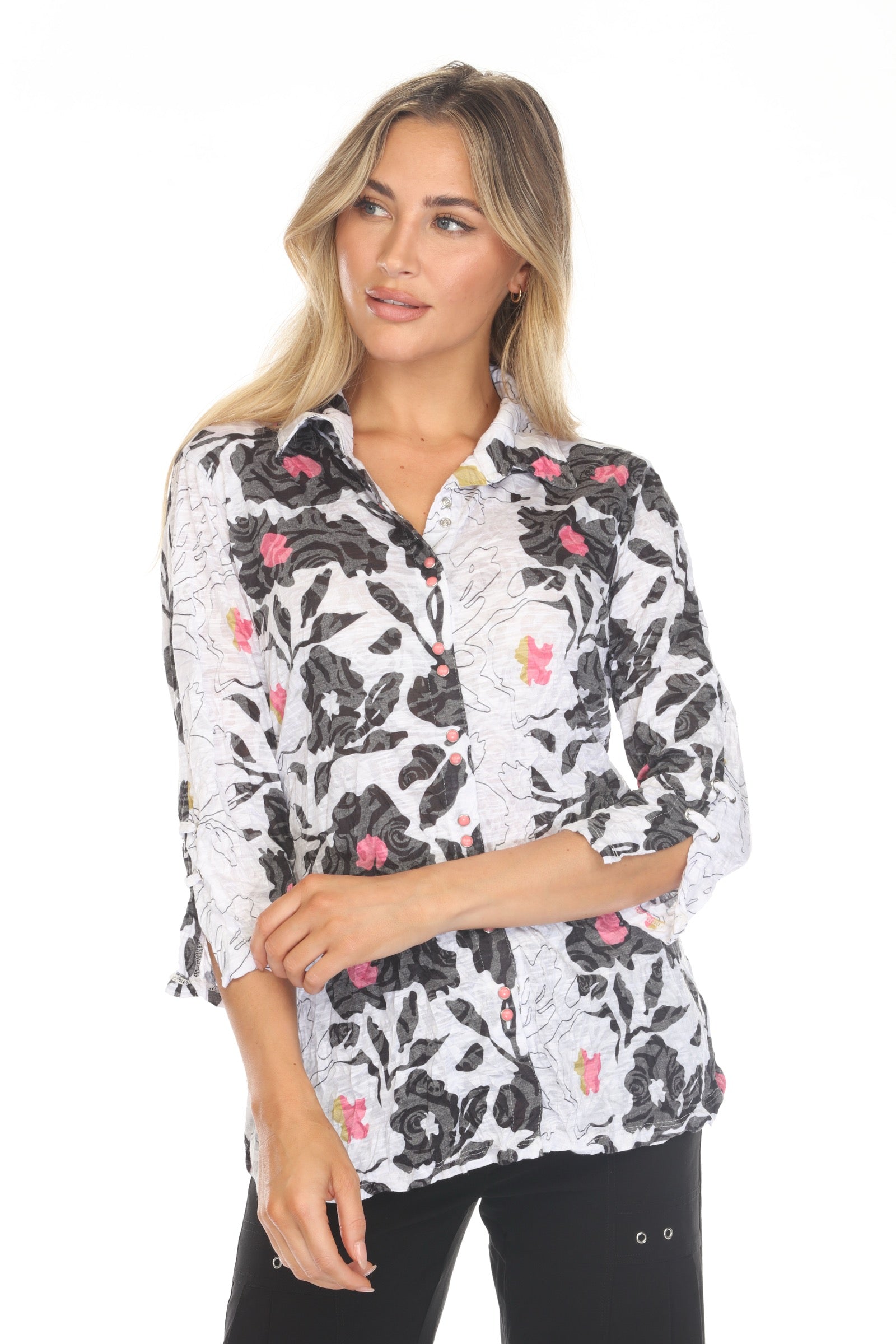 Sabrina Shirt - Noir Bloom - CARINE