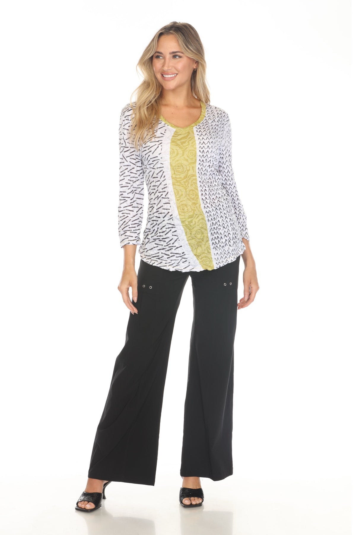 V-Neck Top - Mixed Dash - CARINE