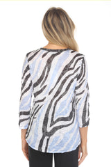 V-Neck Top - Zebra Frost - CARINE