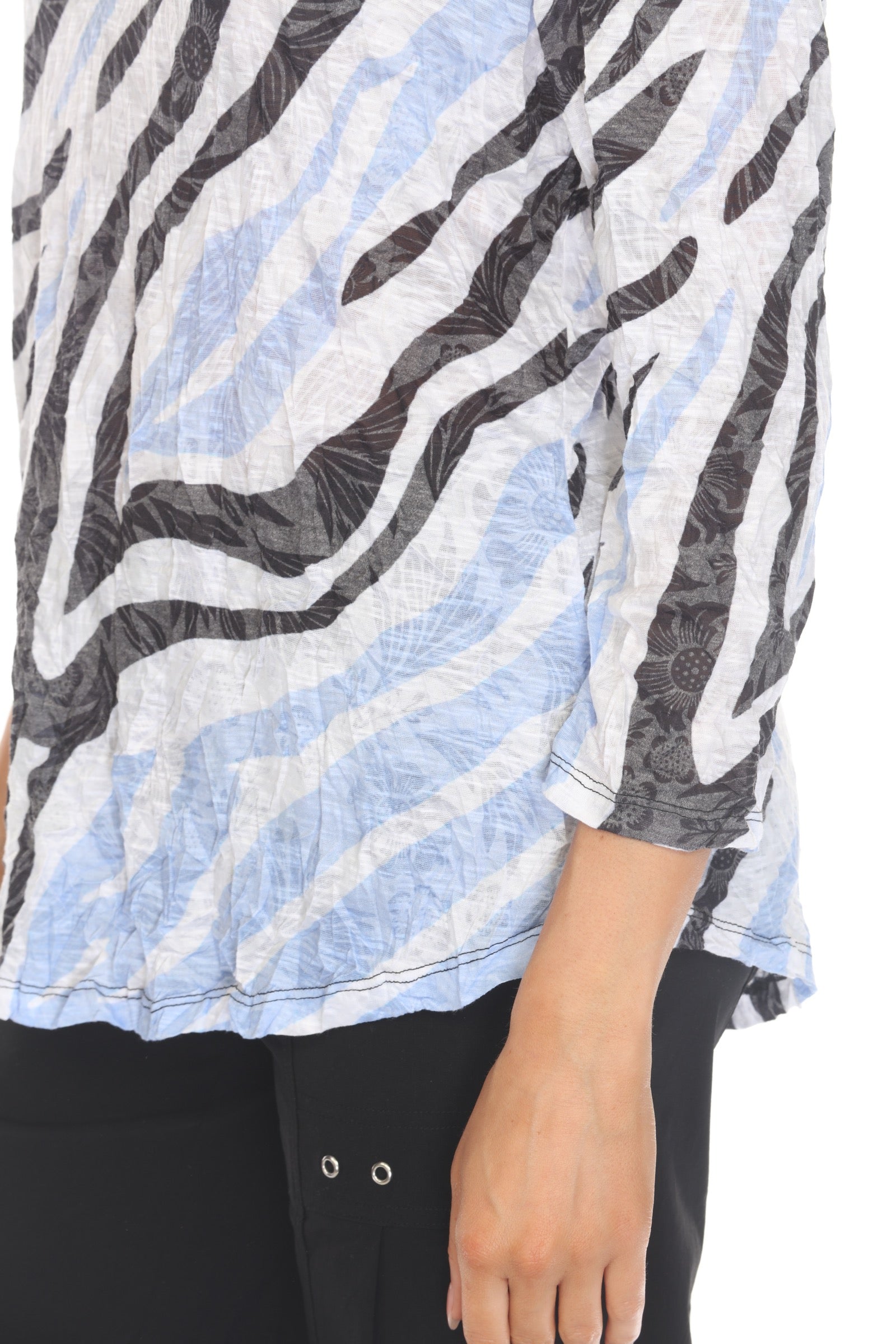 V-Neck Top - Zebra Frost - CARINE