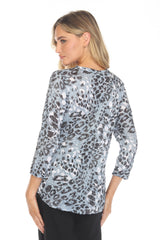 V-Neck Top - Slate Leopard - CARINE