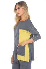 Tessa Top - Slate/Citrine - CARINE