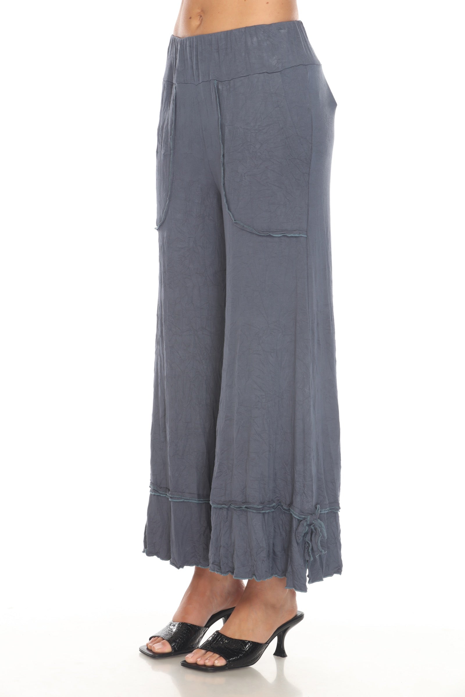 Ava Top and Patch Crop Pant Set - Slate - CARINE