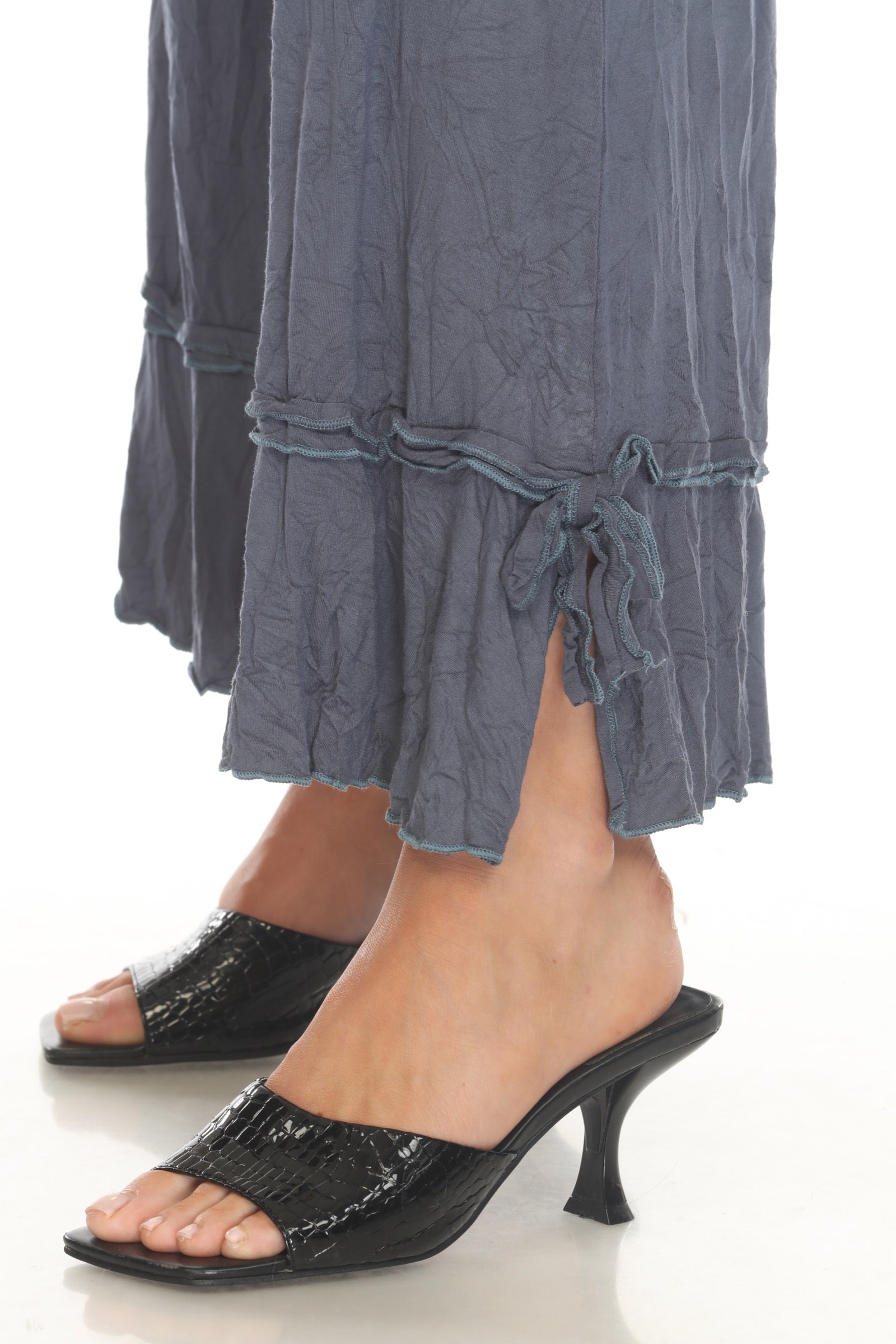 Tessa Top and Patch Crop Pant Set - Slate - CARINE