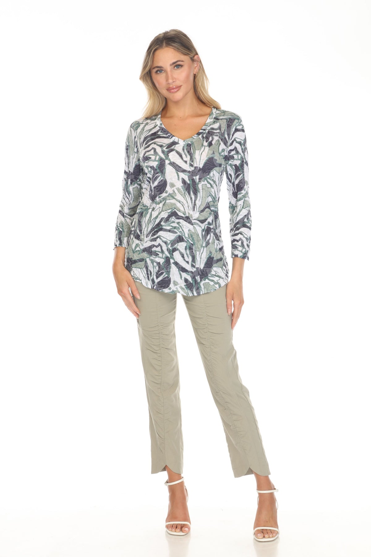V-Neck Top - Forest Veil - CARINE
