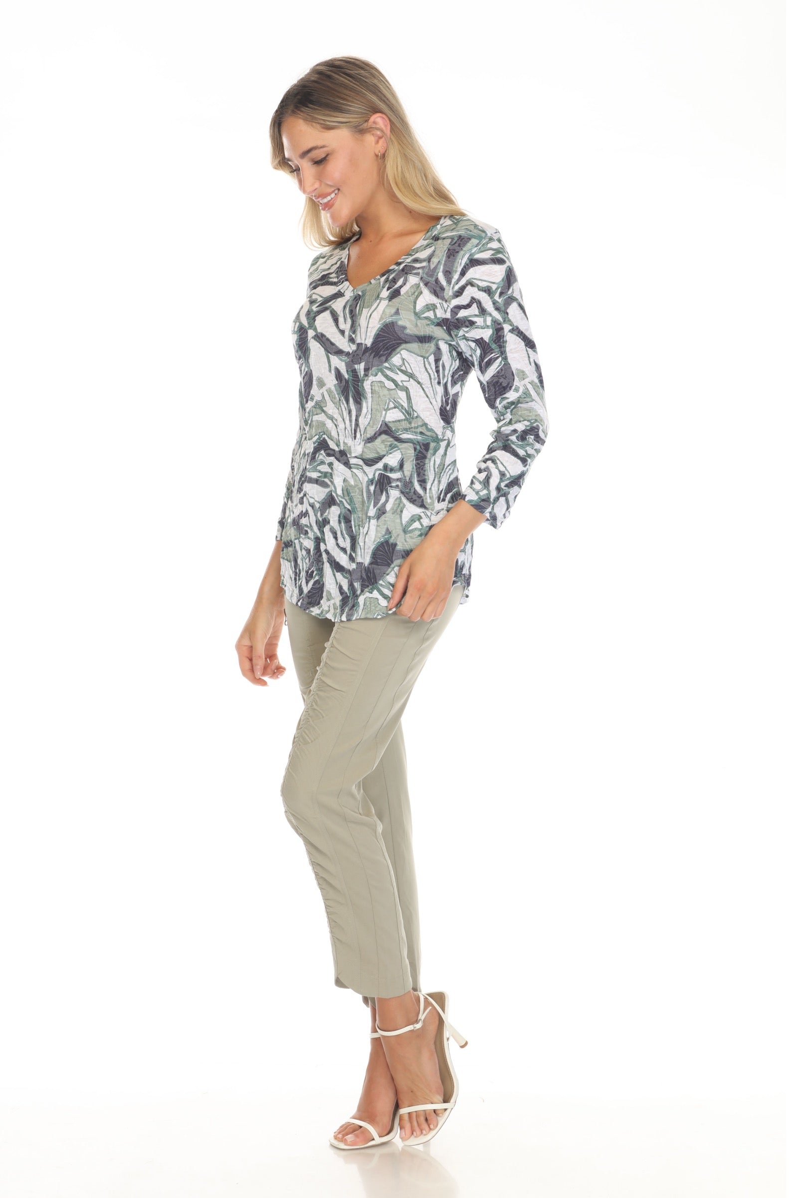 V-Neck Top - Forest Veil - CARINE