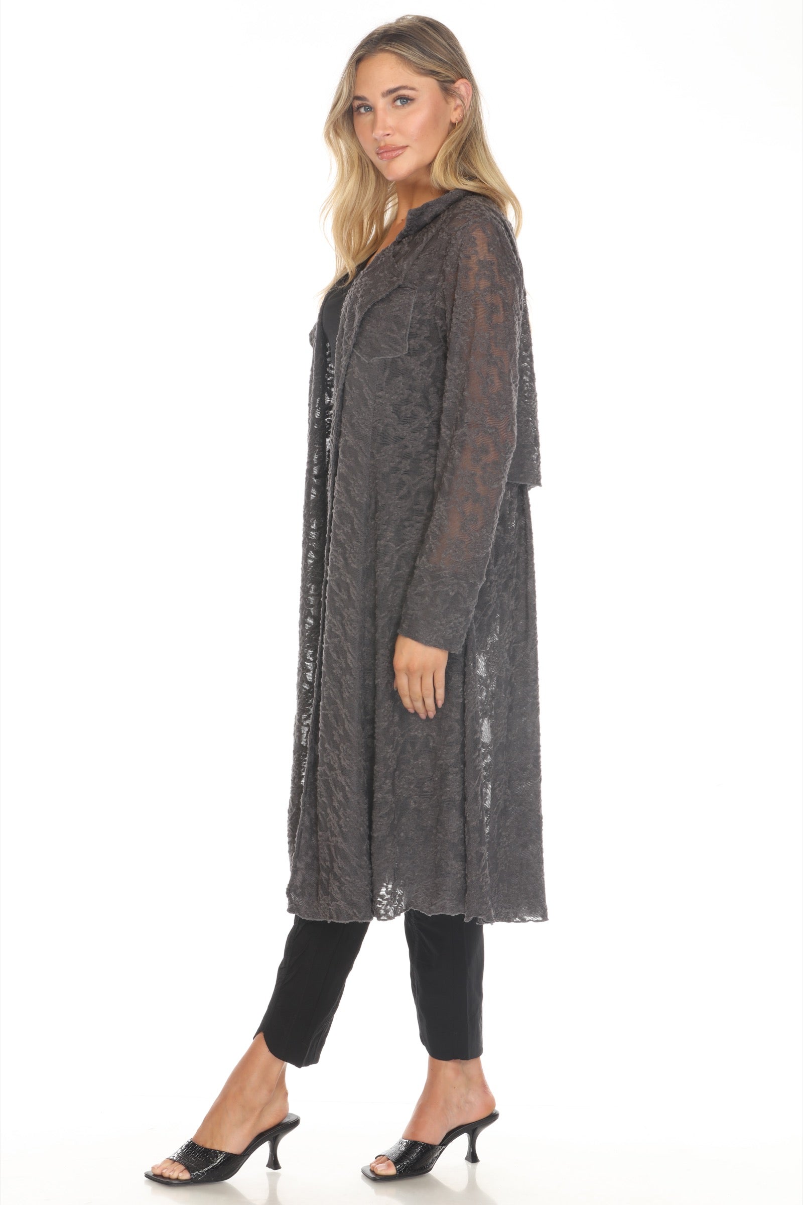 Textured Lace Duster Jacket - CARINE