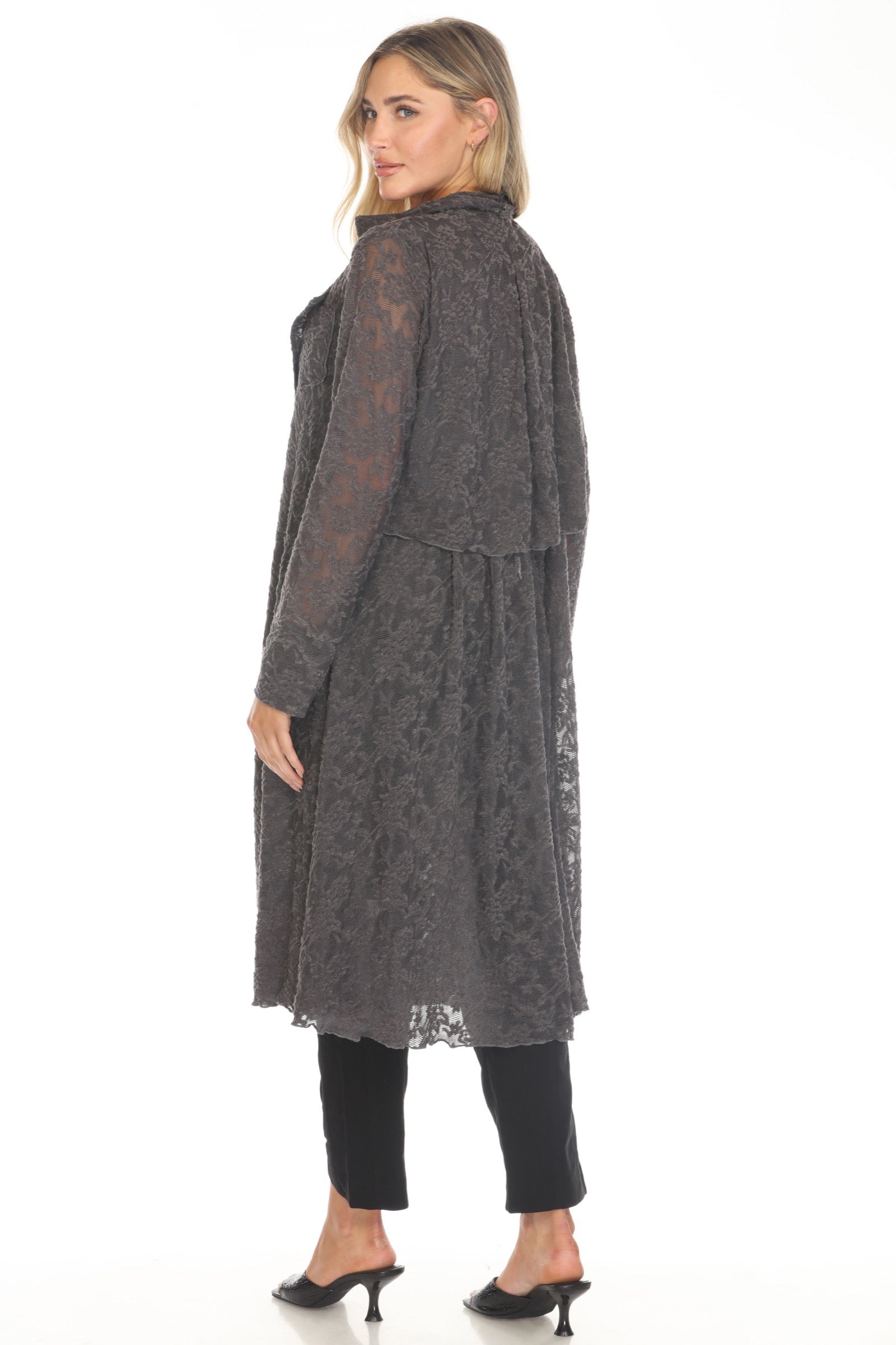 Textured Lace Duster Jacket - CARINE