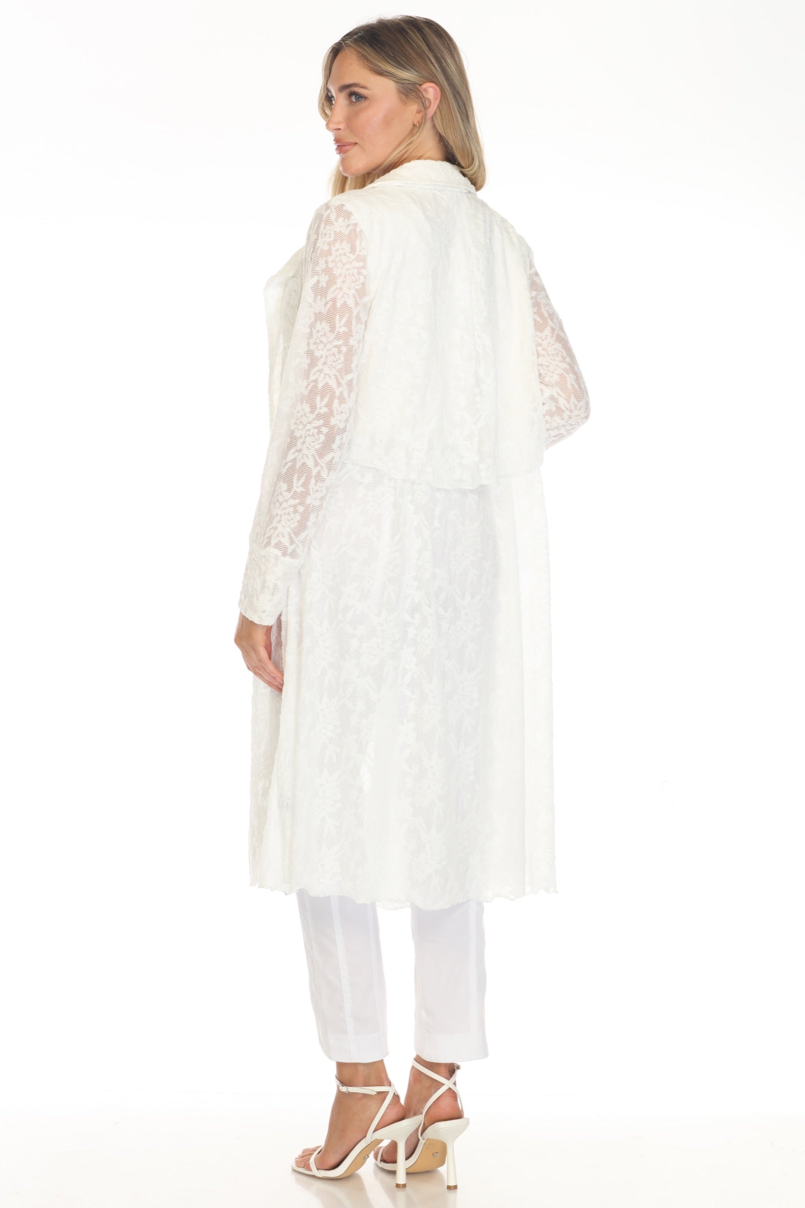 Textured Lace Duster Jacket - CARINE