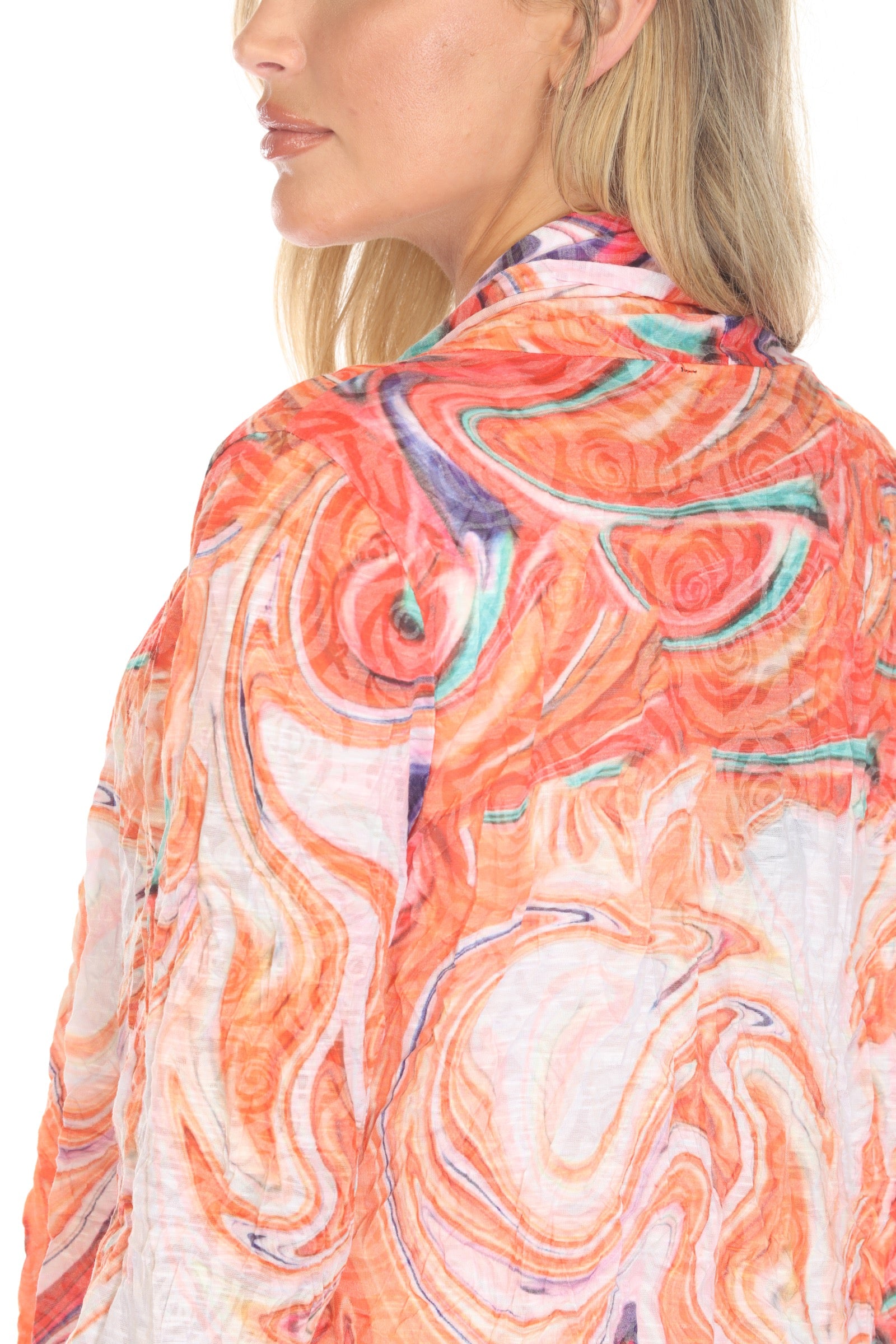 Claire Cardigan - Tangerine Swirl - CARINE