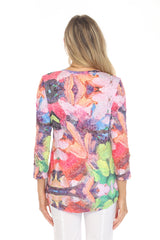 V-Neck Top - Vivid Garden - CARINE