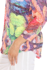 V-Neck Top - Vivid Garden - CARINE