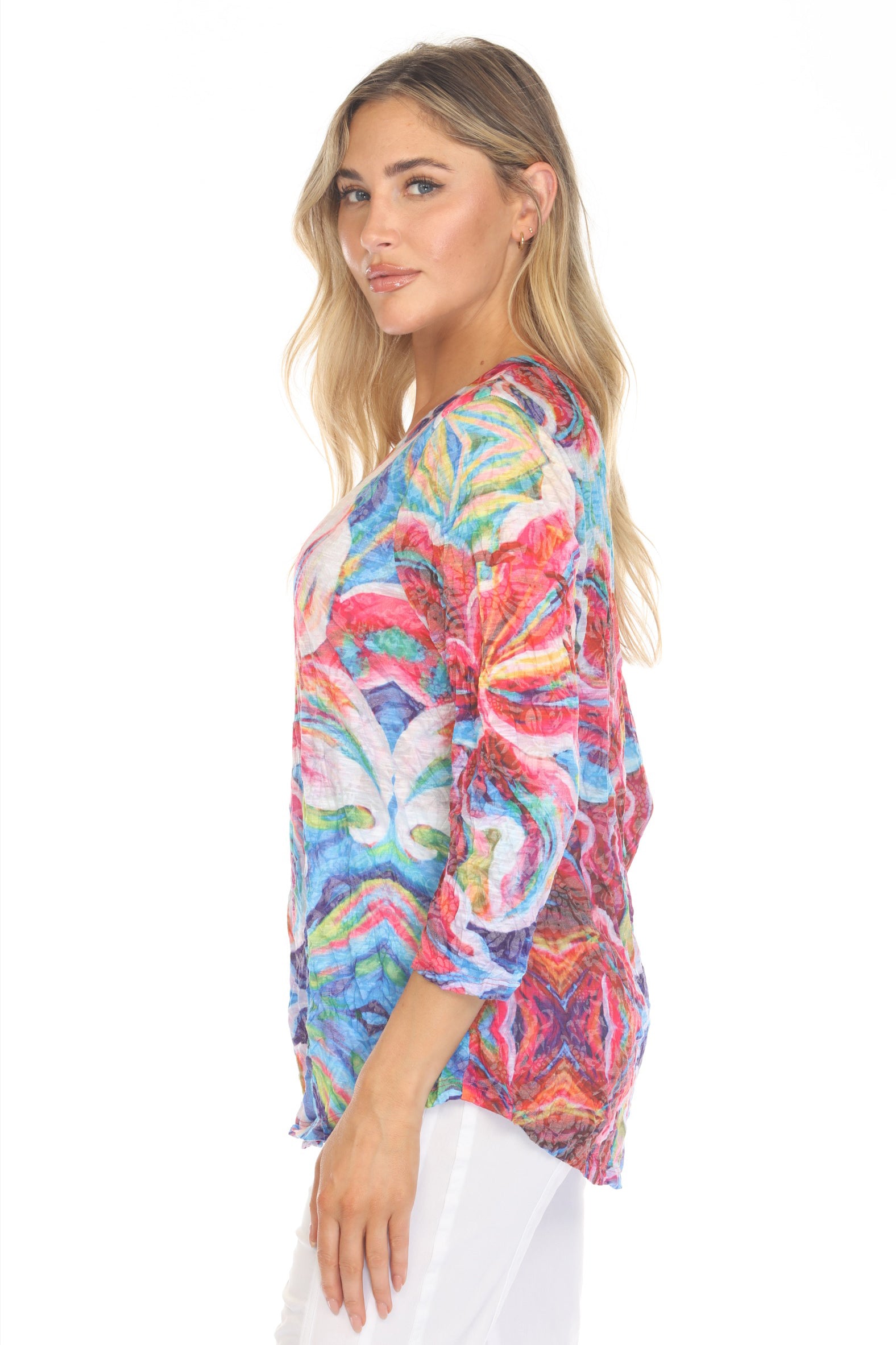 V-Neck Top - Radiant Lily - CARINE