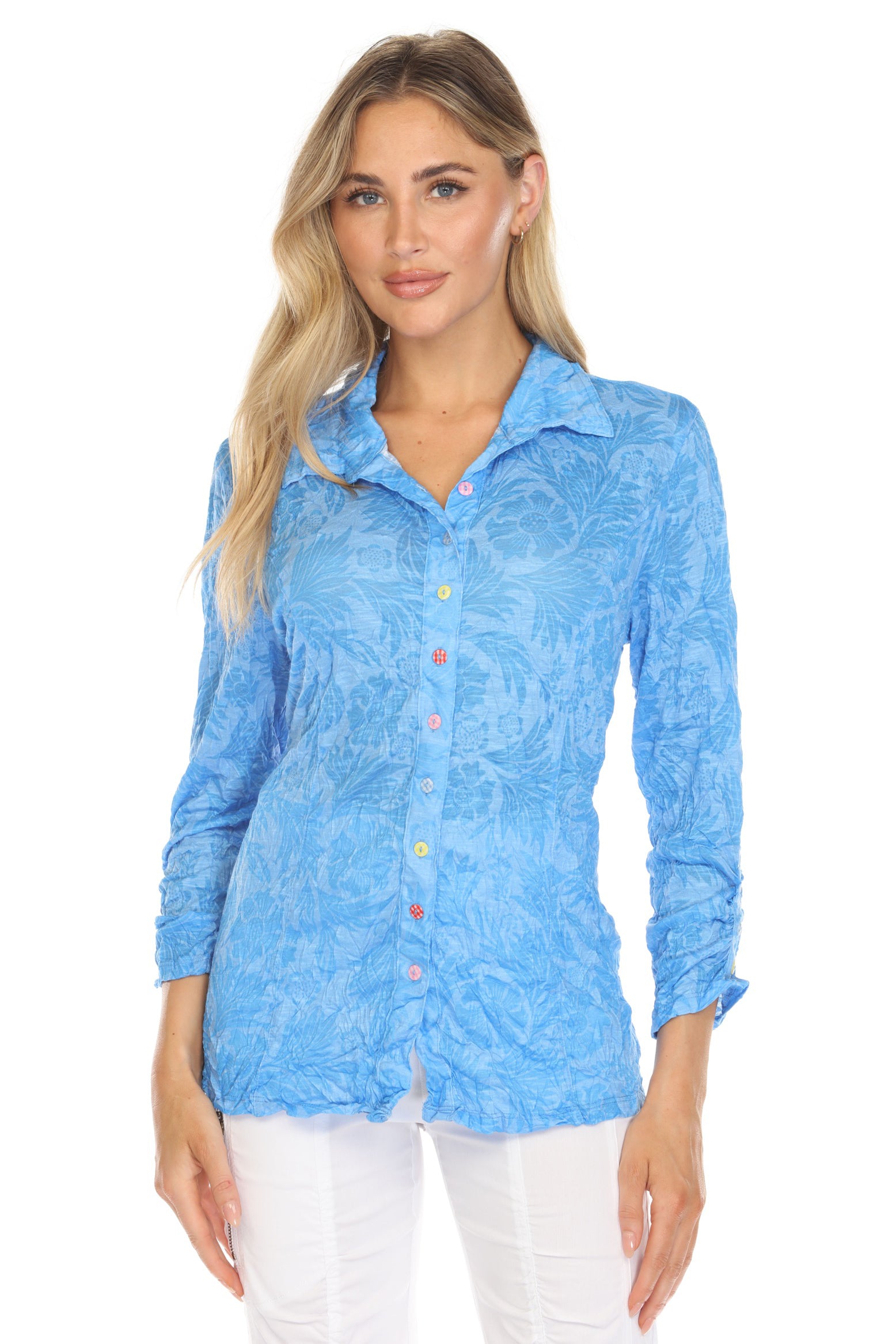 Sienna Shirt w/ Color Buttons - CARINE