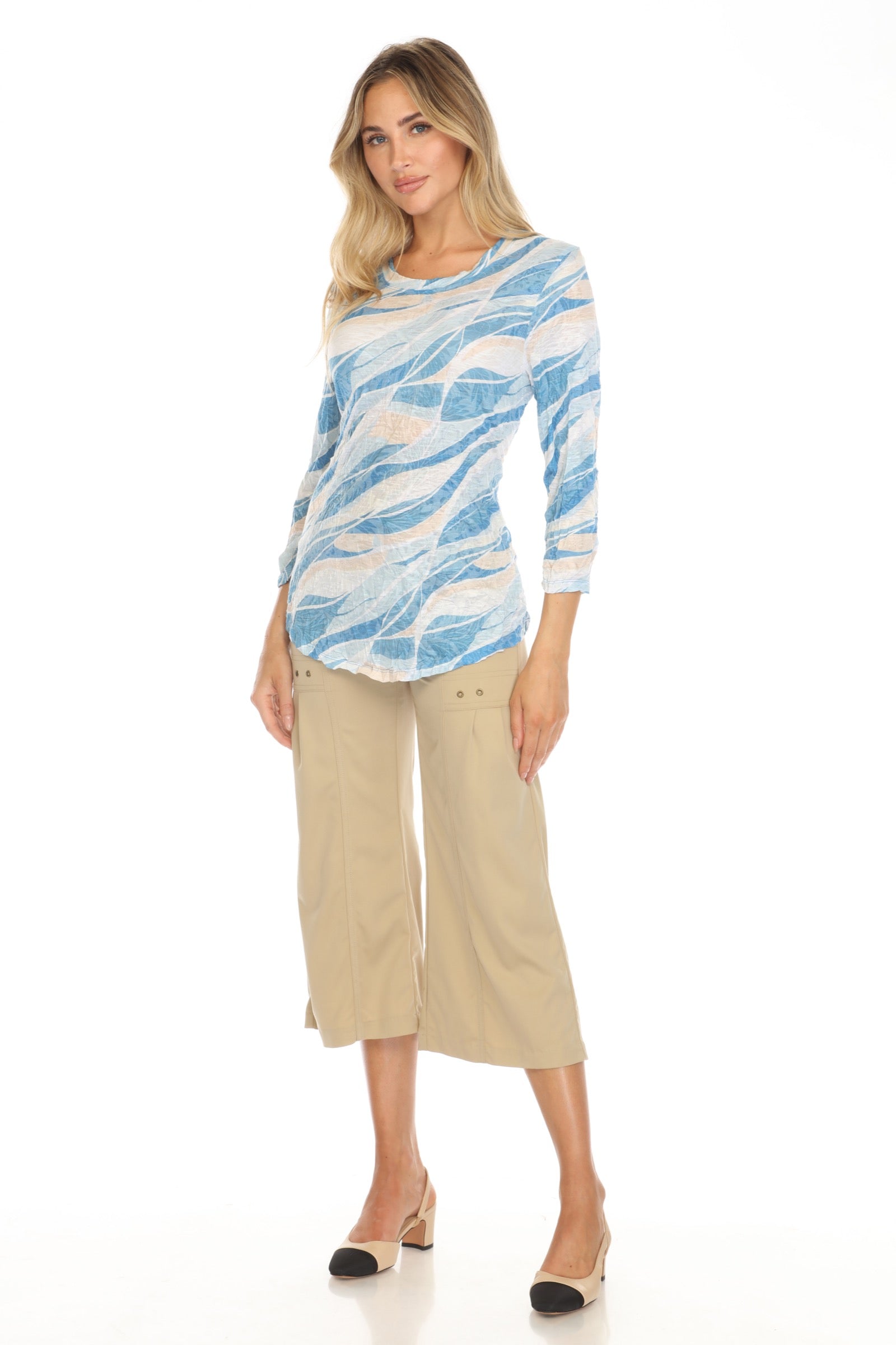 Round-Neck Top - Tide Breeze - CARINE