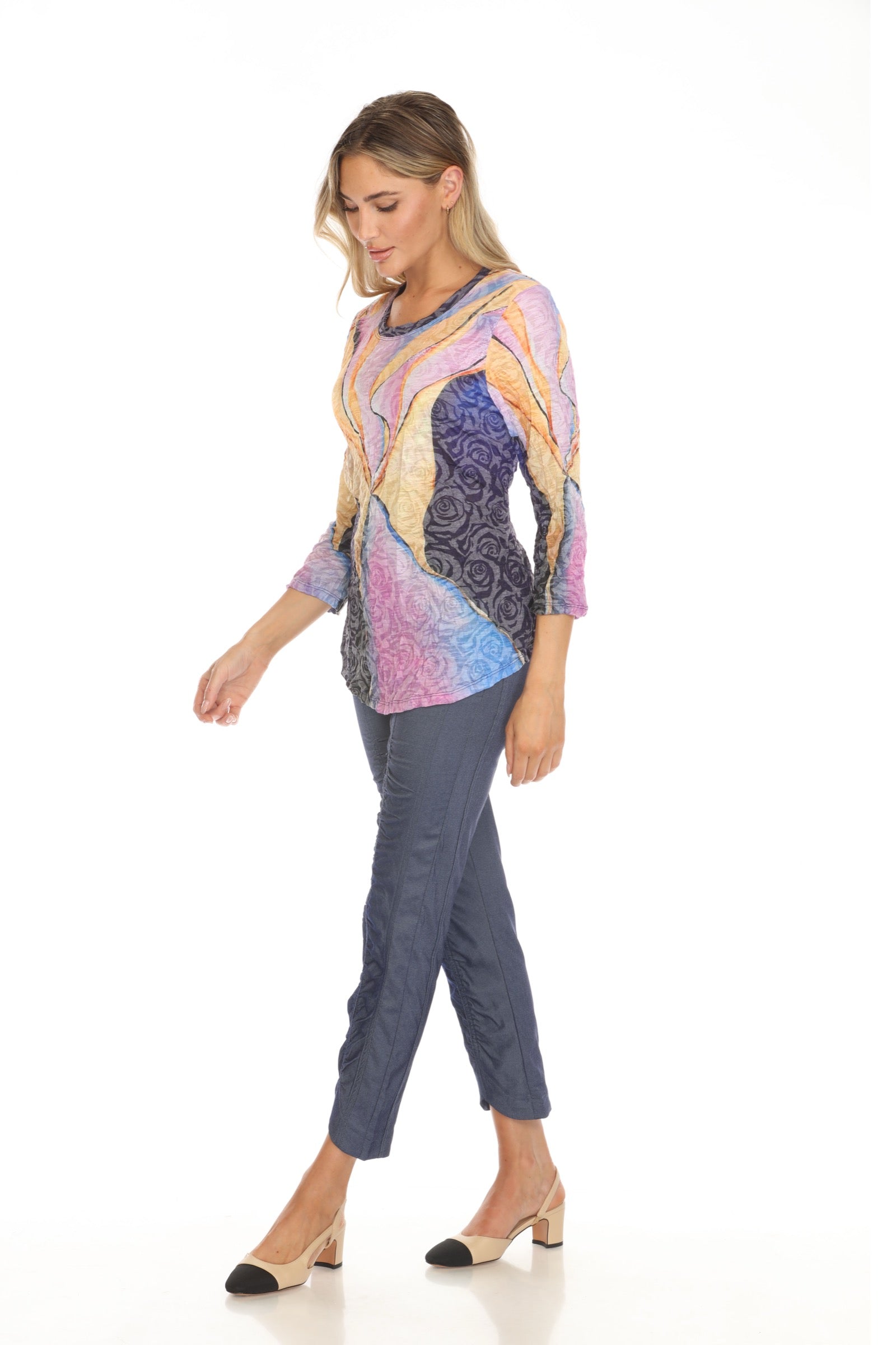 Round-Neck Top - Mystic Bloom - CARINE