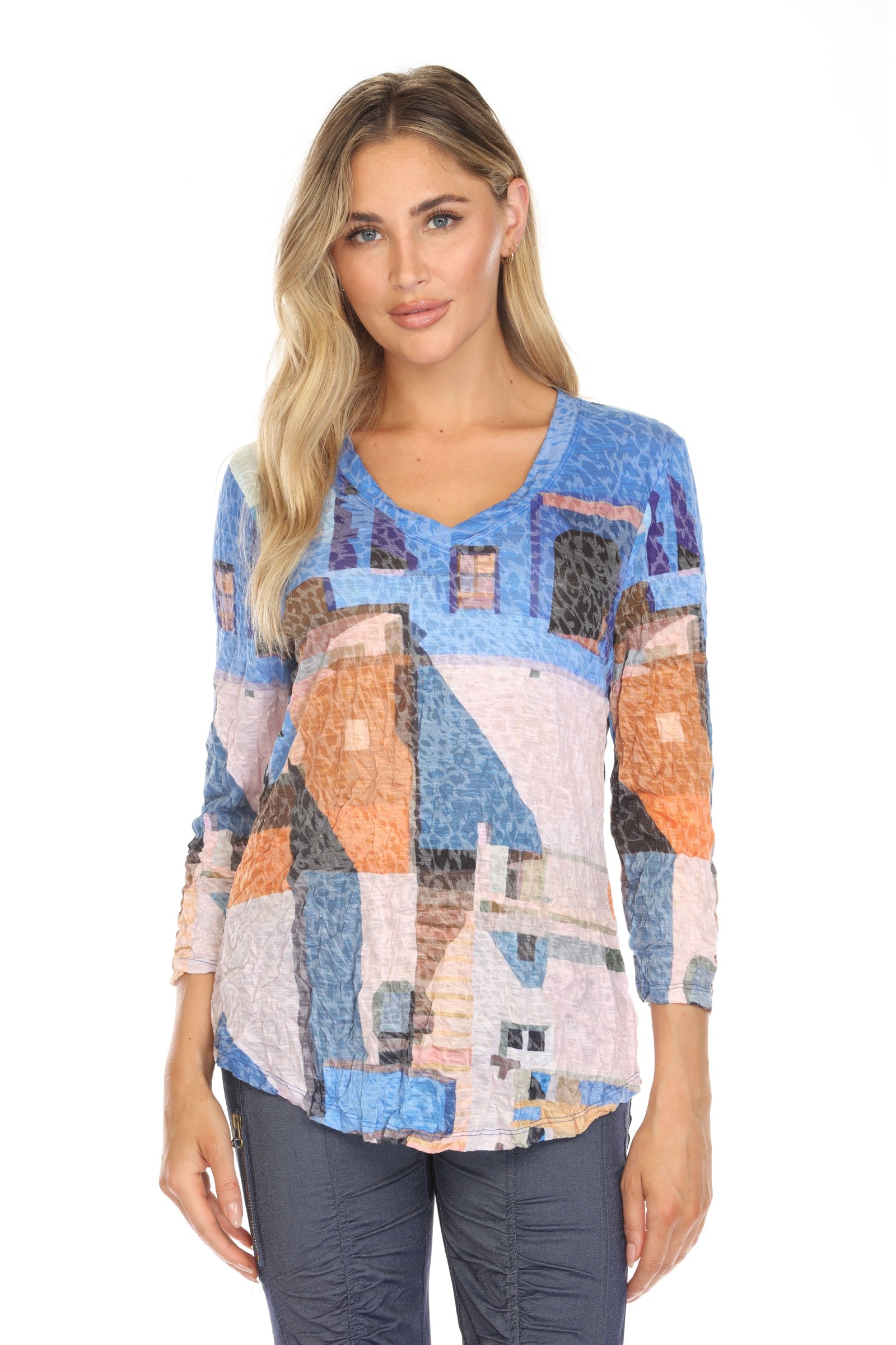 V-Neck Top - Painted Pueblo - CARINE