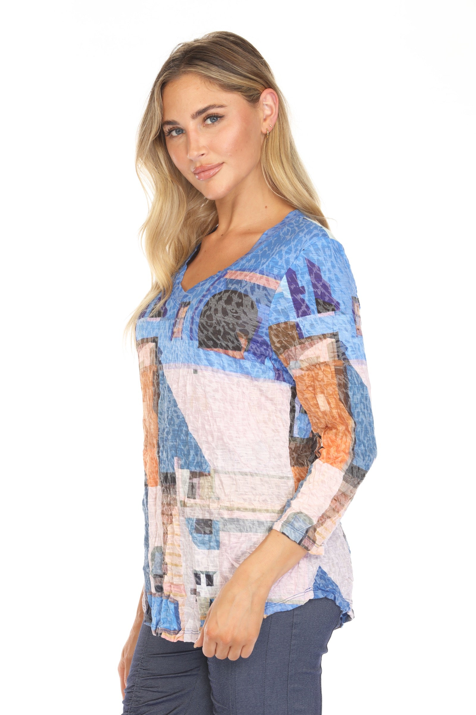 V-Neck Top - Painted Pueblo - CARINE