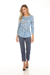 Round-Neck Top - Ocean Splash - CARINE