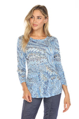 Round-Neck Top - Ocean Splash - CARINE