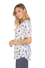 S/S V-Neck Top - Sailaway - CARINE