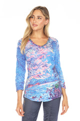 V-Neck Top - Coastal Glow - CARINE