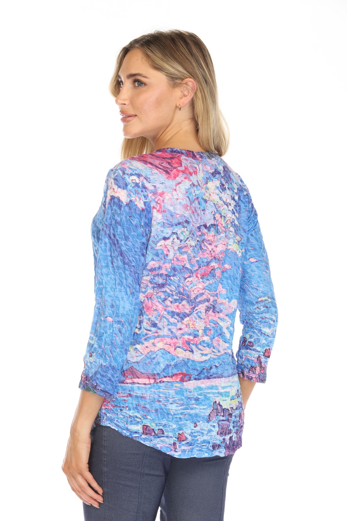 V-Neck Top - Coastal Glow - CARINE