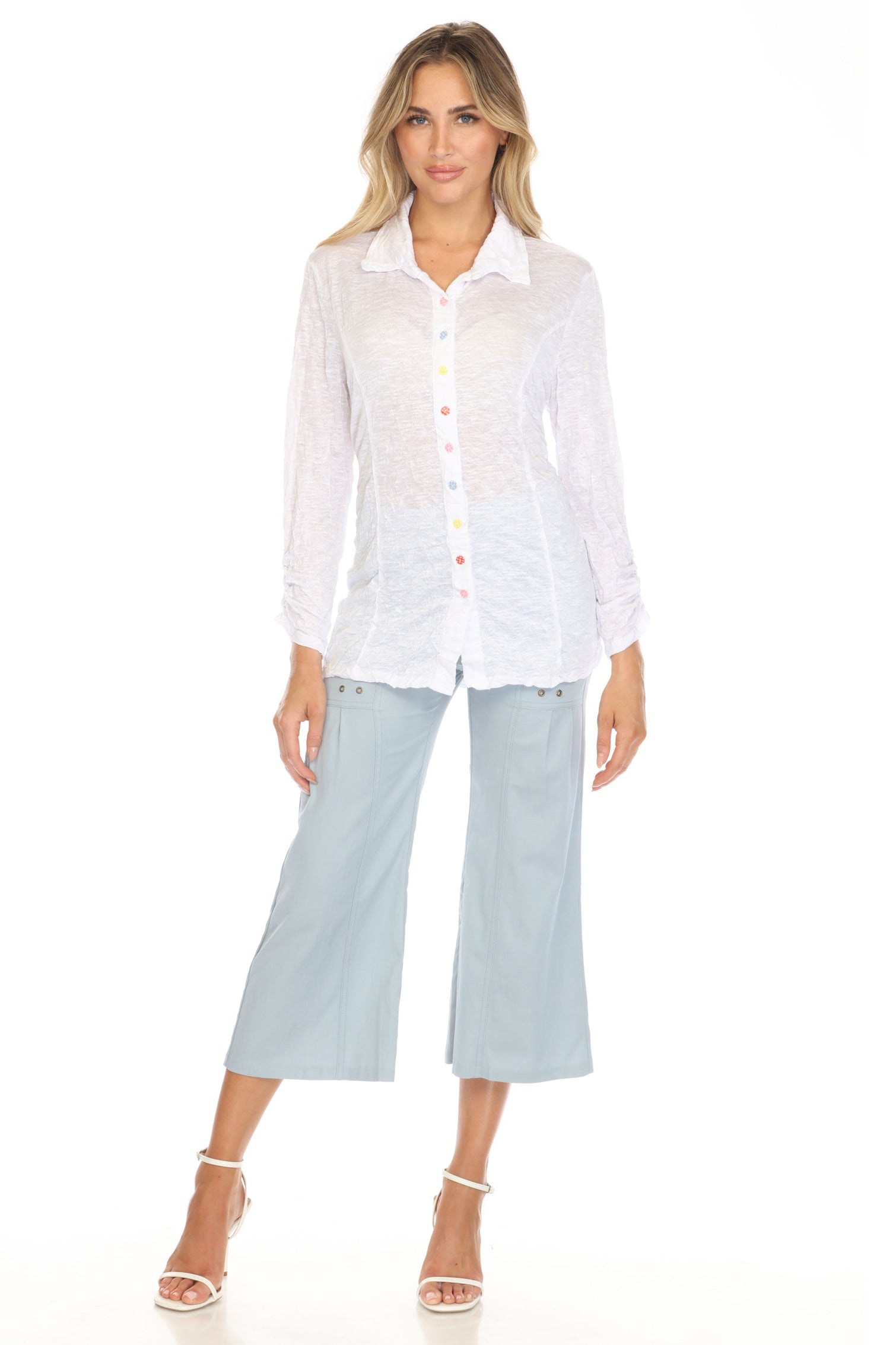 Sienna Shirt w/ Color Buttons - CARINE