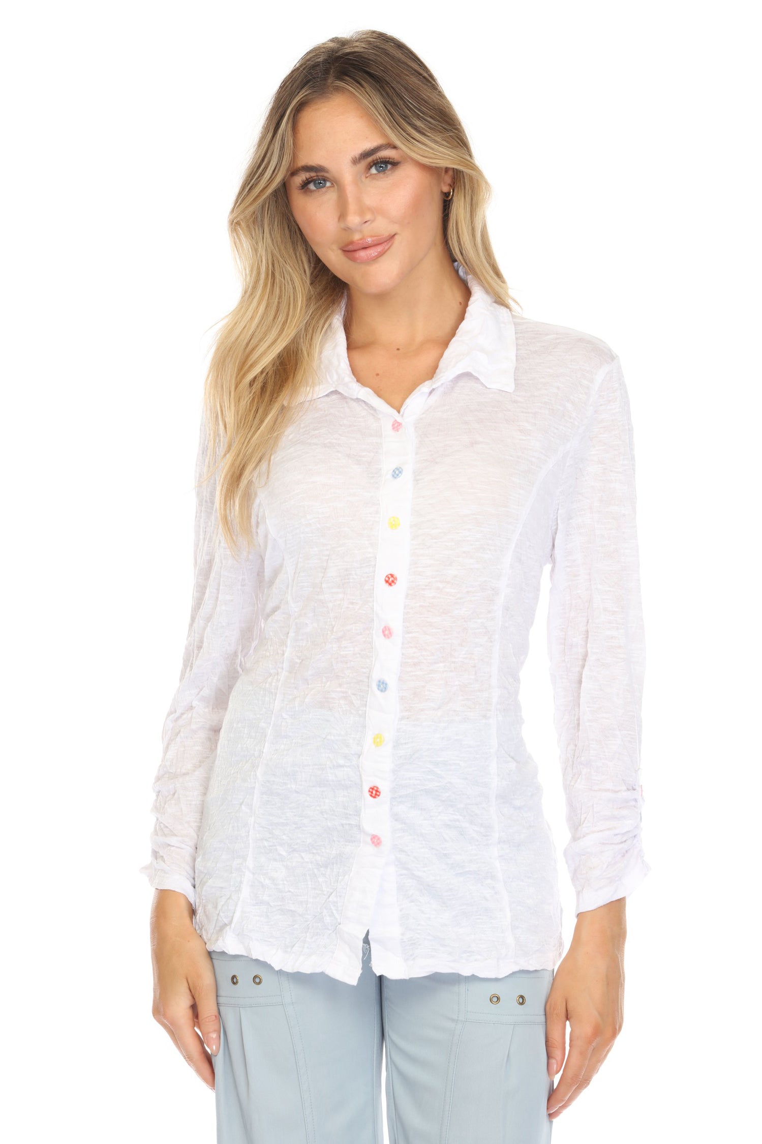 Sienna Shirt w/ Color Buttons - CARINE