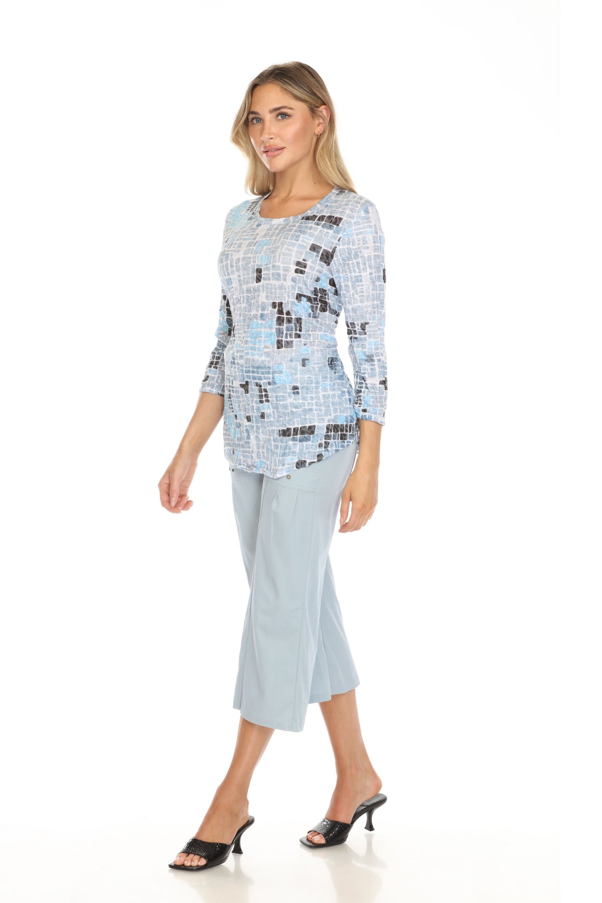 Round-Neck Top - Ice Mosaic - CARINE