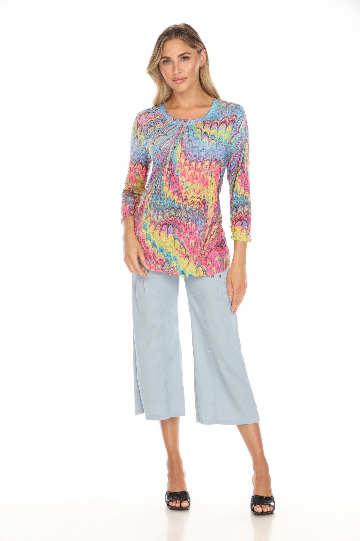 Round-Neck Top - Festive Plume - CARINE