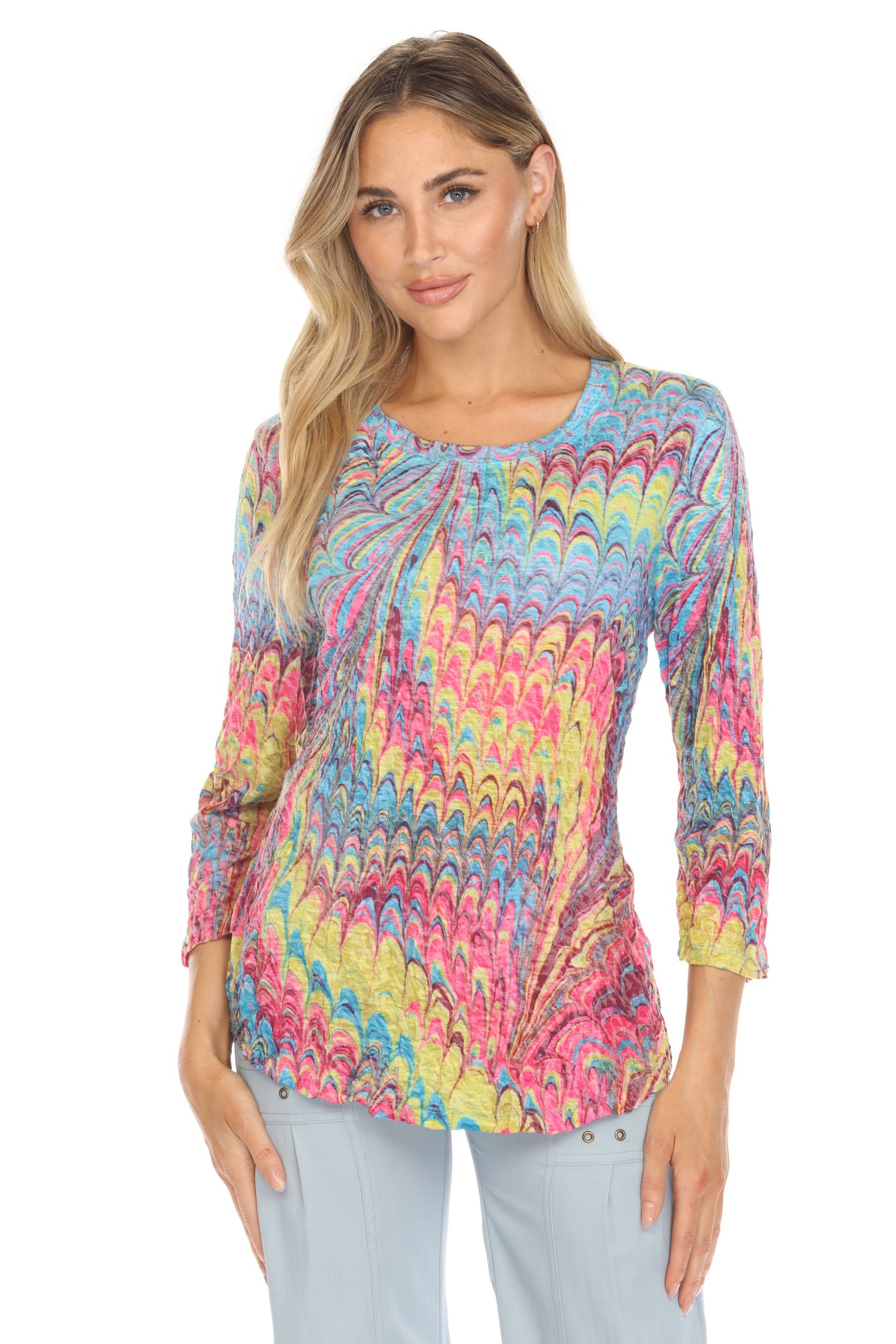 Round-Neck Top - Festive Plume