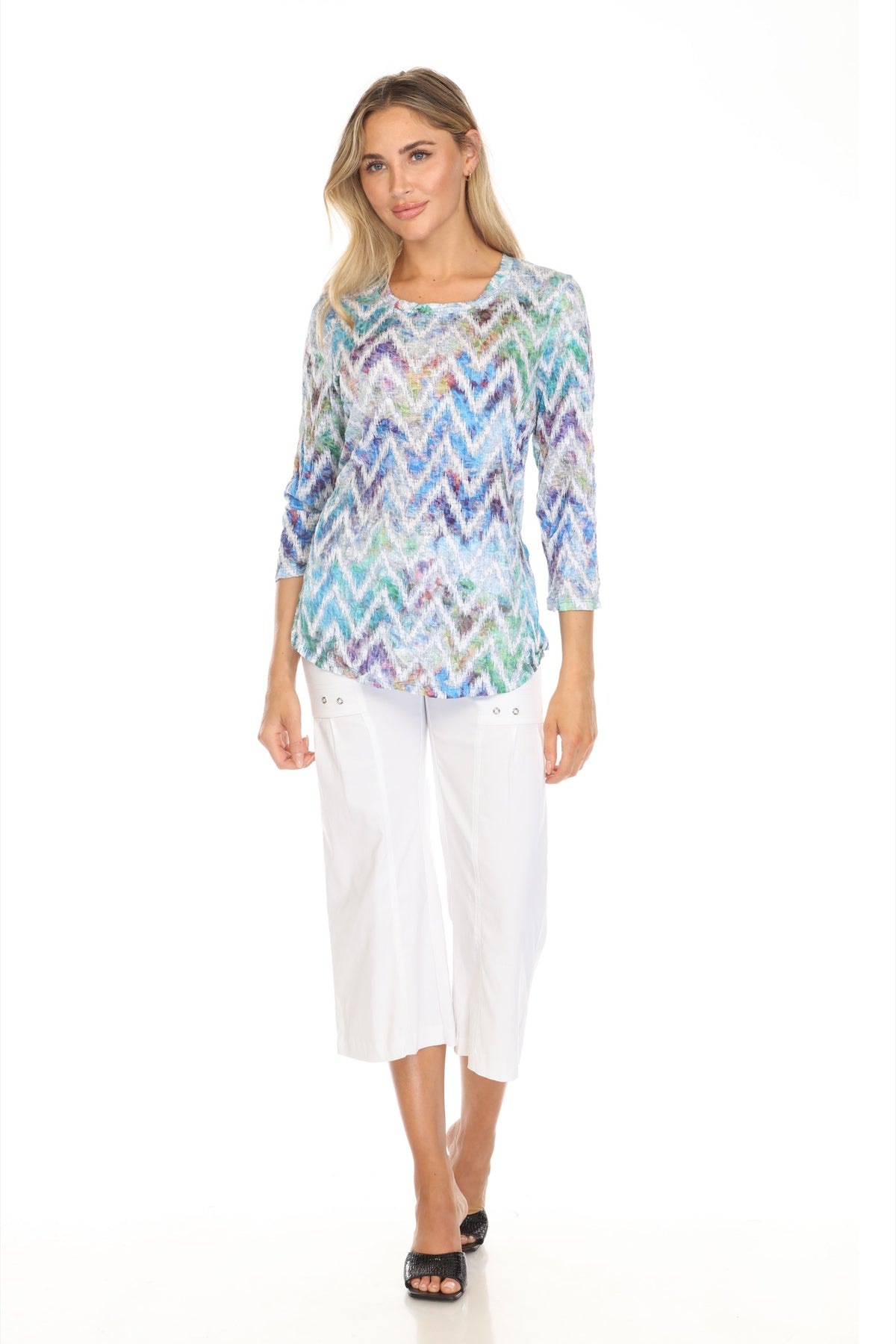 Round-Neck Top - Chevron Haze - CARINE