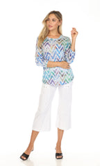 Round-Neck Top - Chevron Haze - CARINE