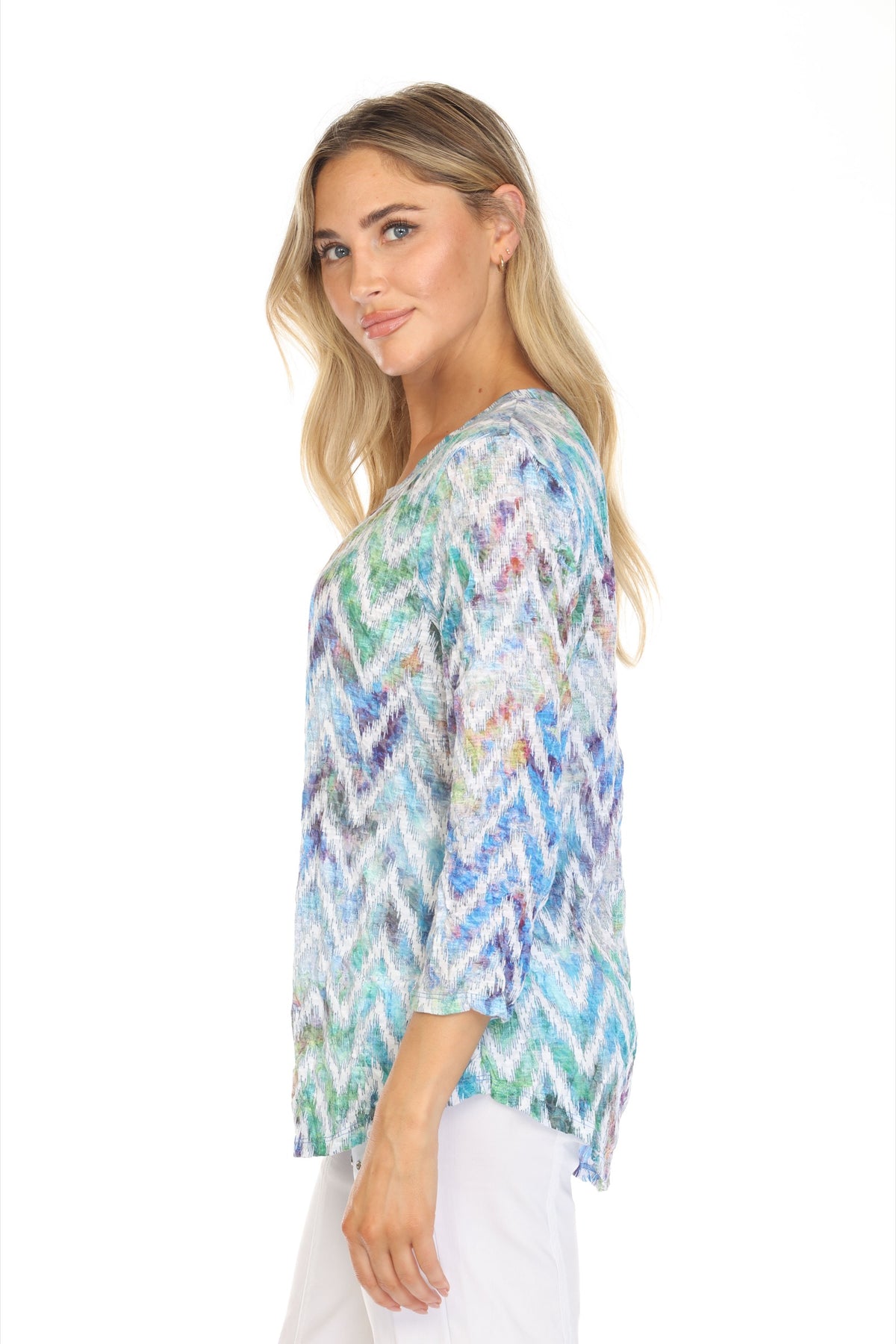 Round-Neck Top - Chevron Haze - CARINE