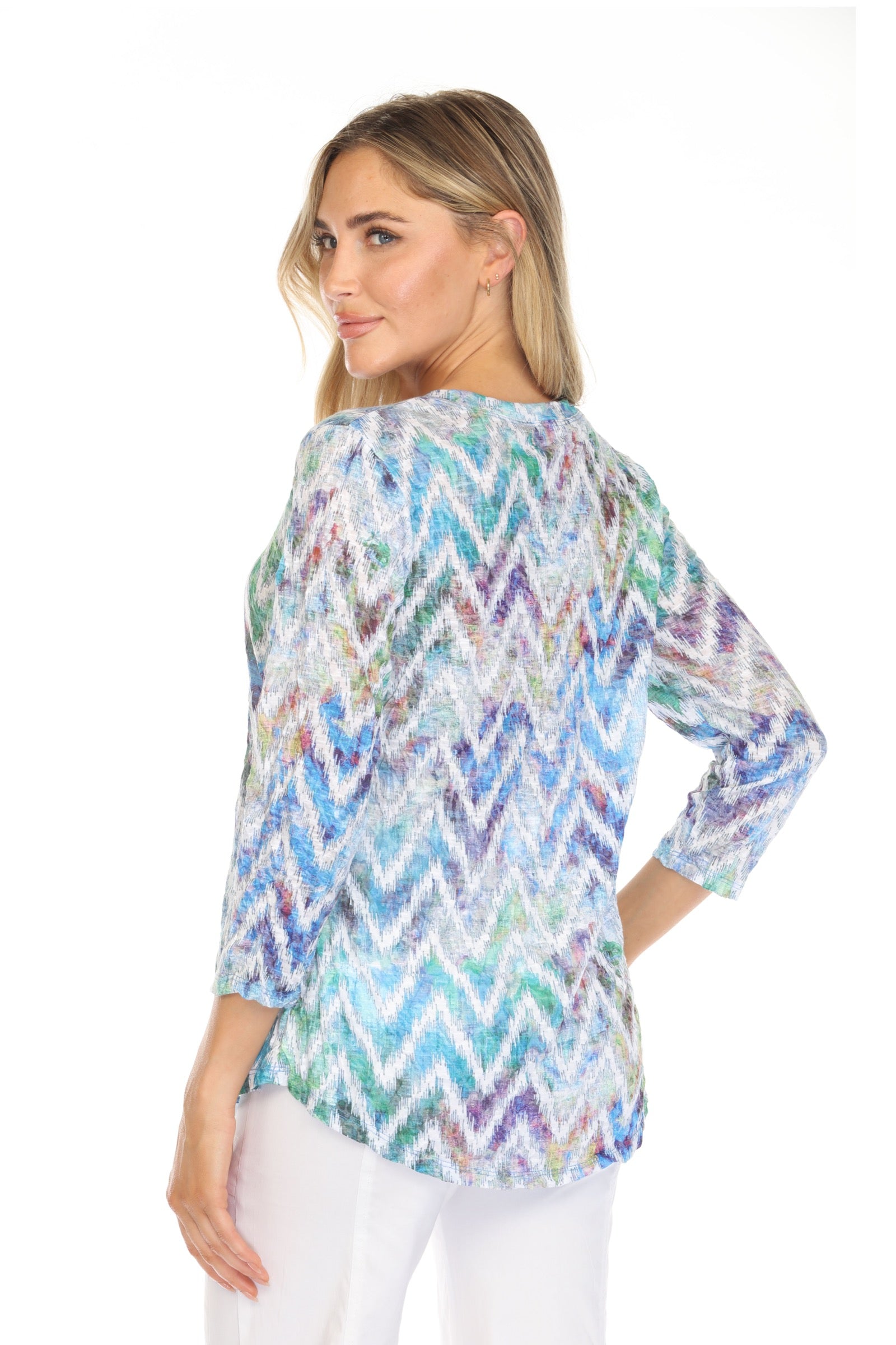 Round-Neck Top - Chevron Haze - CARINE