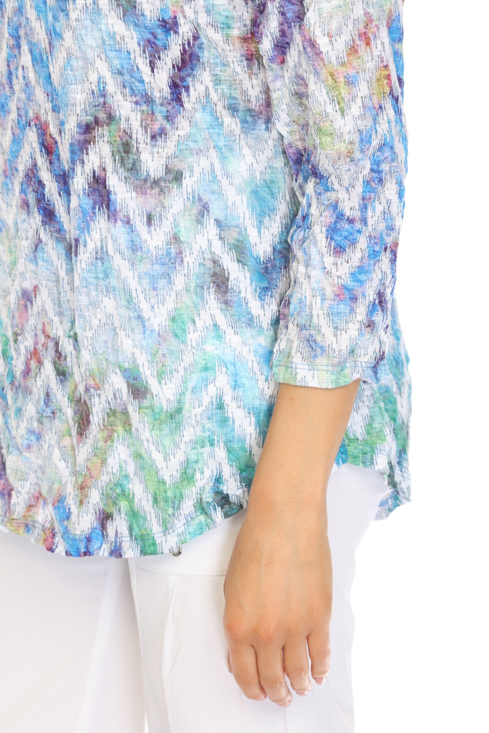 Round-Neck Top - Chevron Haze - CARINE