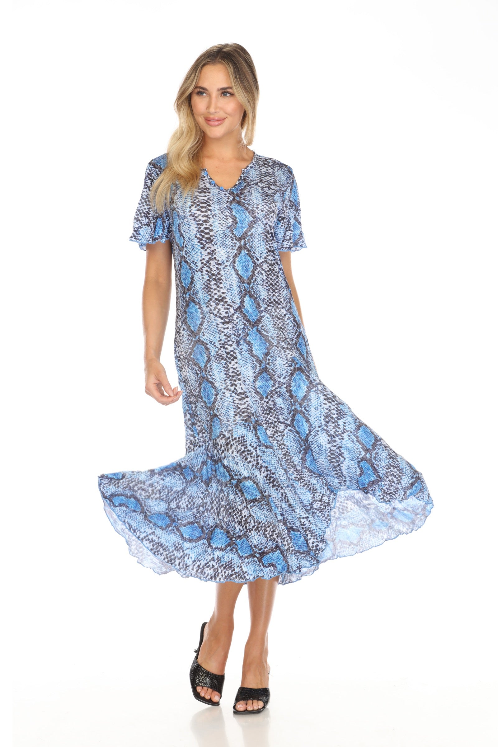 Vivian Dress - Cobalt Scales - CARINE