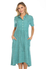 Butterfly Texture Drawstring Dress - CARINE