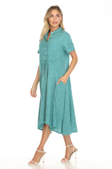 Butterfly Texture Drawstring Dress - CARINE