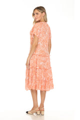 Tiana Dress - Tangerine Palm - CARINE