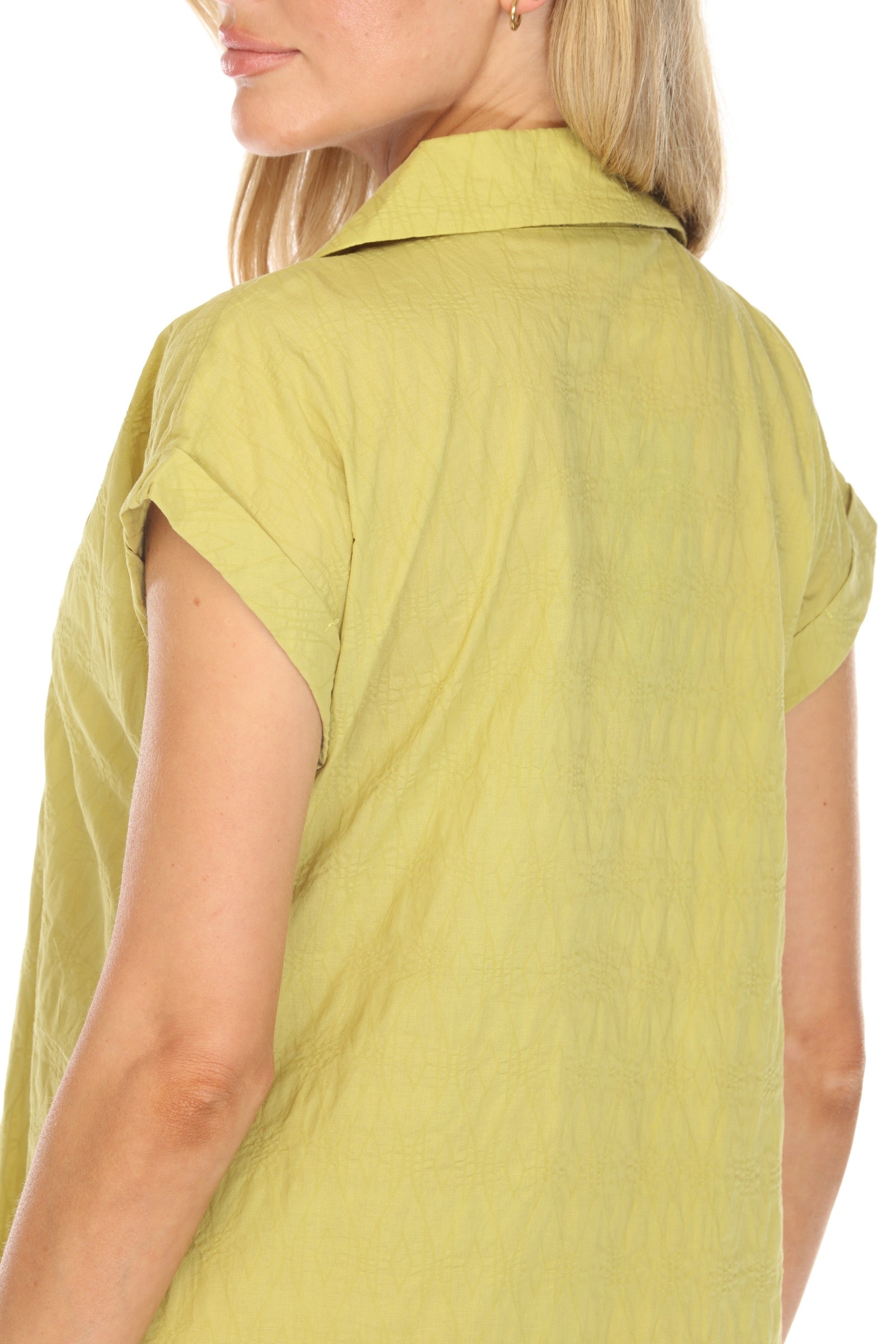 Textured Pocket Shirt Dress - CARINE